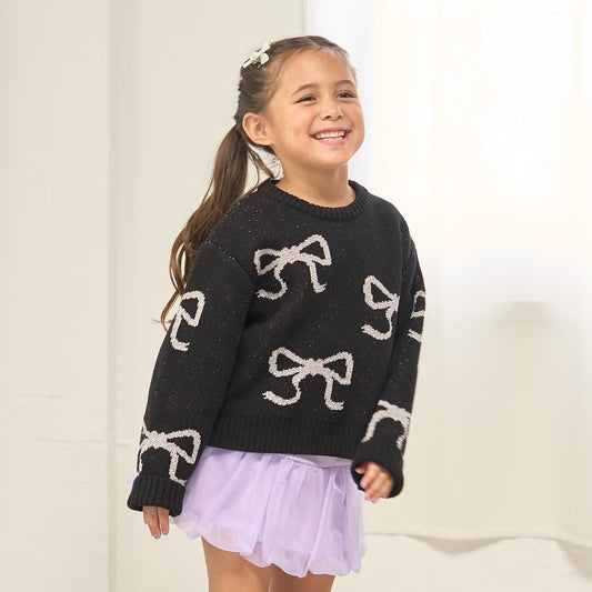 日本童裝 Ly# mine 閃閃蝴蝶結針織毛衣 110-140cm 女童款 冬季 TOPS
