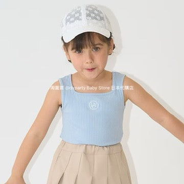 Japanese children's clothing Ly# mine square neck vest 100-150cm girls summer TOPS