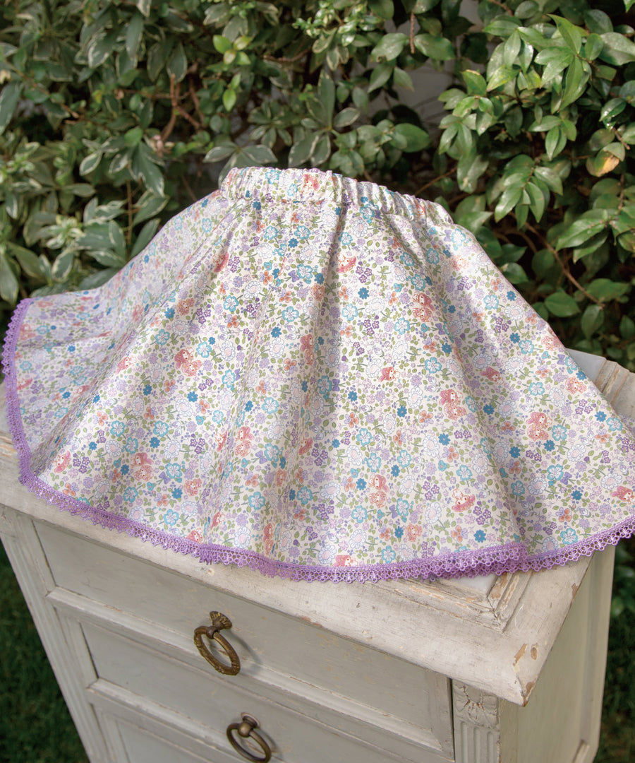 Japanese children's clothing panpantutu x Sanrio My Melody floral short skirt 90-140cm girls summer SKIRTS