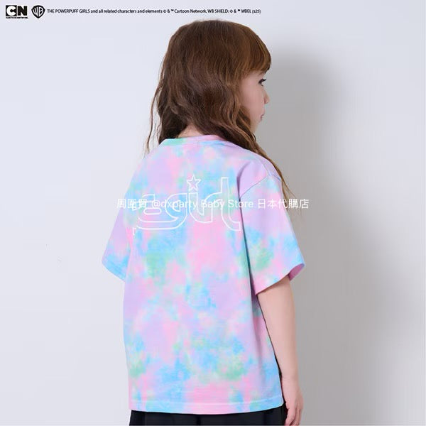 Japanese children's clothing X-girl Stages x Flying Girls tie-dye top 90-140cm girls summer TOPS