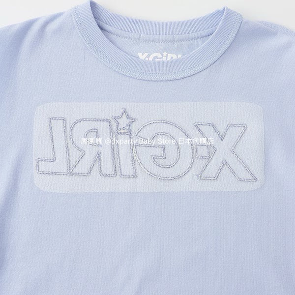 Japanese children's clothing X-girl Stages mesh sleeve patchwork top 90-140cm girls summer TOPS