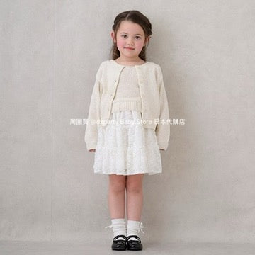 Japanese children's clothing pe#main knitted suspender jacket two-piece set 80-130cm girls summer outerwear tops