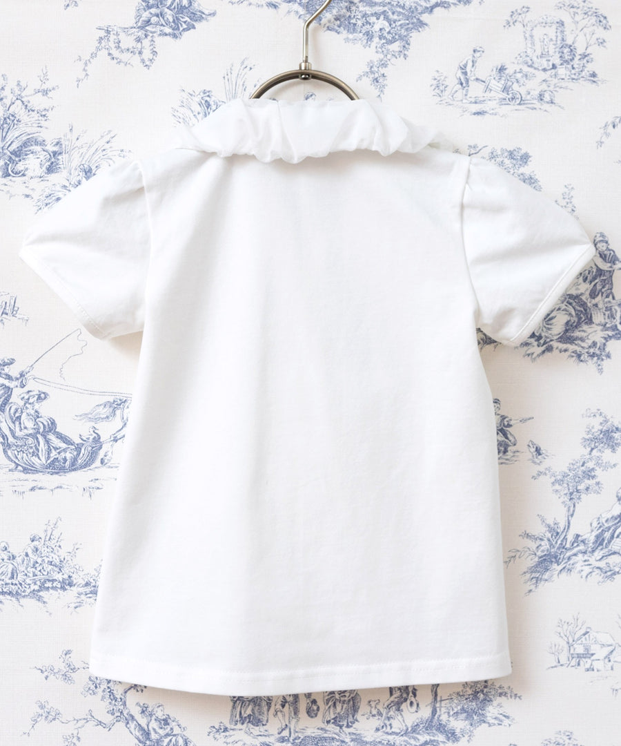 Japanese children's clothing panpantutu bubble collar shirt 80-150cm girls summer TOPS interview / banquet / performance