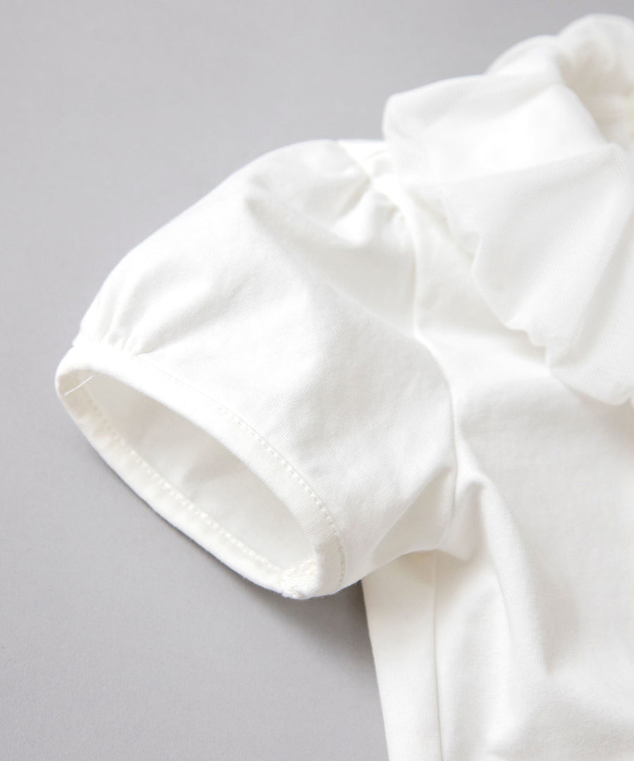 Japanese children's clothing panpantutu bubble collar shirt 80-150cm girls summer TOPS interview / banquet / performance
