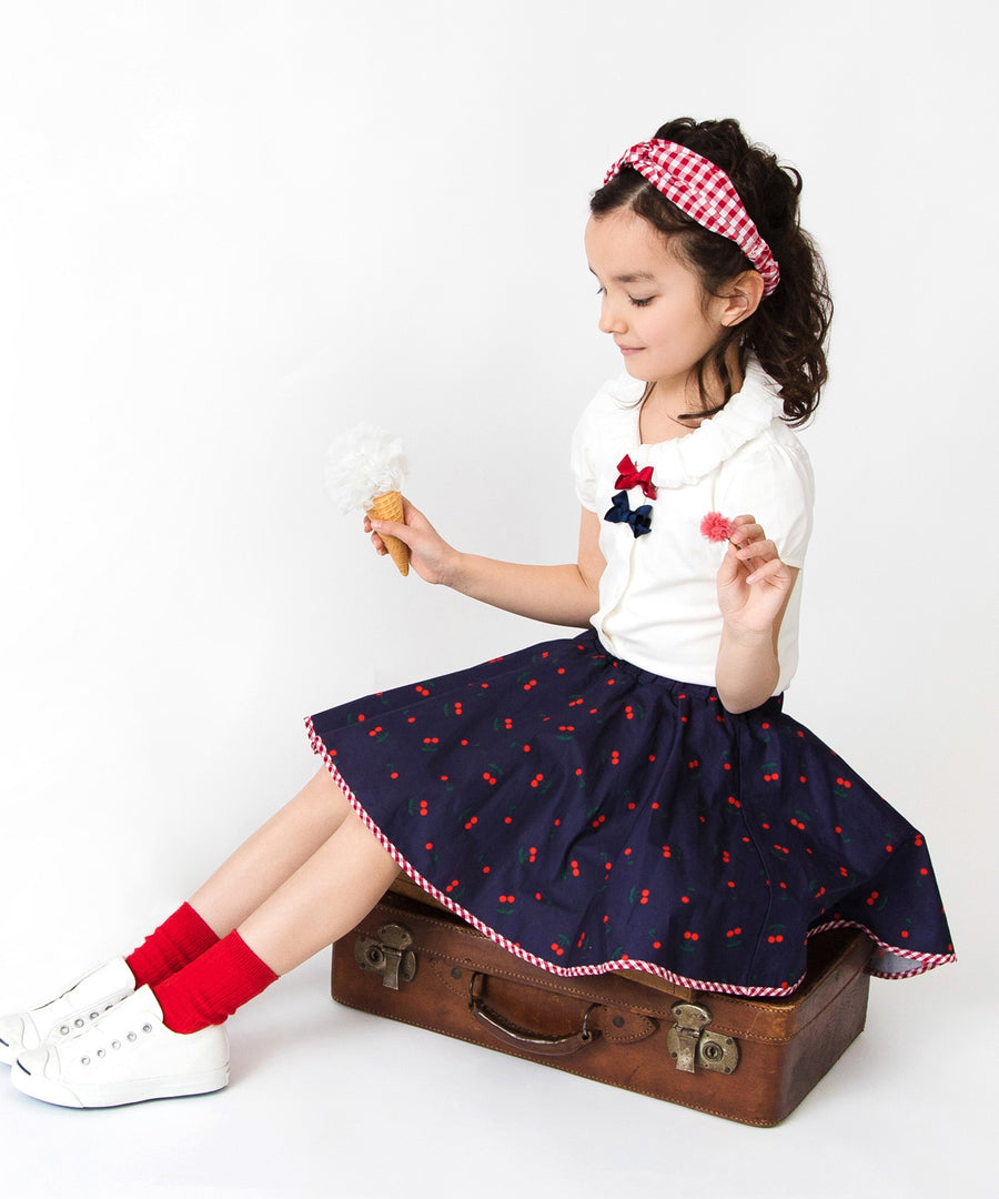 Japanese children's clothing panpantutu bubble collar shirt 80-150cm girls summer TOPS interview / banquet / performance