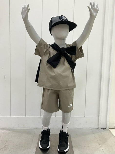 Japanese children's clothing TNF waterproof series high-stretch static care sports shorts 130-160cm boys'/girls' summer PANTS