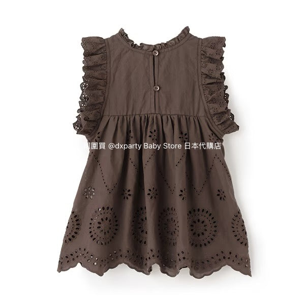 Japanese children's clothing pe#main lace hollow top 80-130cm girls summer TOPS