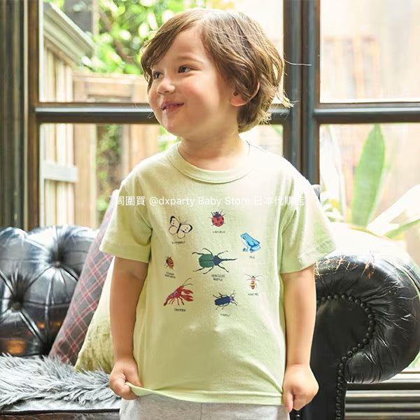 Japanese children's clothing pe#main printed tops 80-130cm boys' summer TOPS