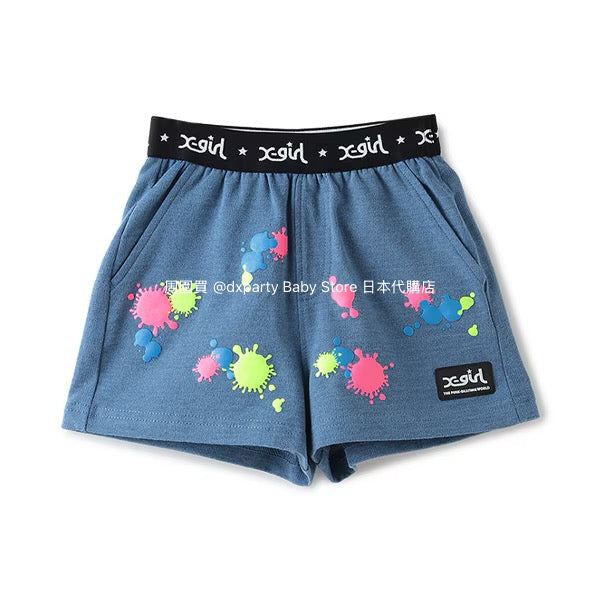 Japanese children's clothing X-girl Stages painted shorts 80-140cm girls summer PANTS