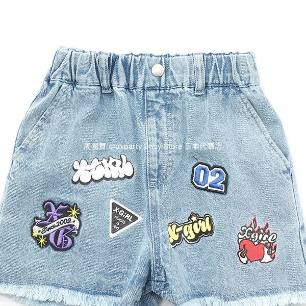 Japanese children's clothing X-girl Stages denim shorts 90-140cm girls' summer PANTS