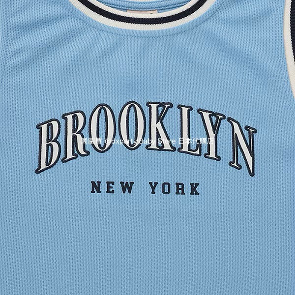 Japanese children's clothing pe#main contact cold fake two-piece basketball top 80-130cm boys' summer TOPS