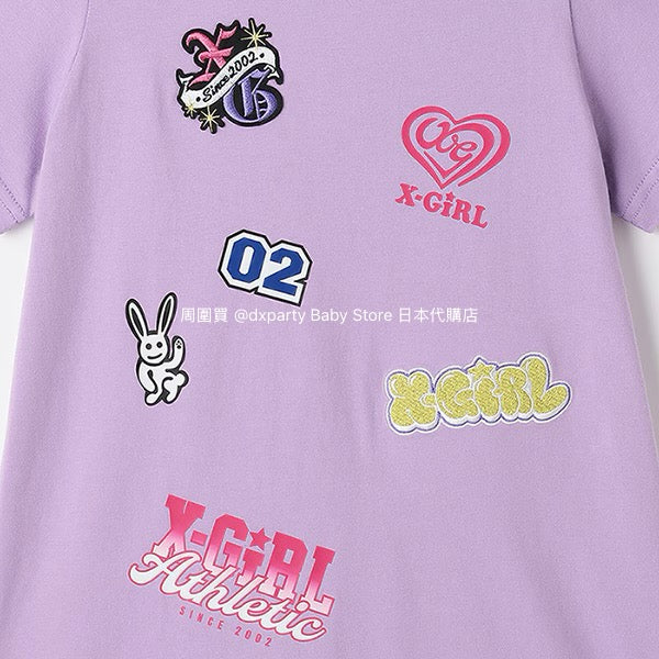 Japanese children's clothing X-girl Stages off-the-shoulder dress 80-140cm girls' summer dresses