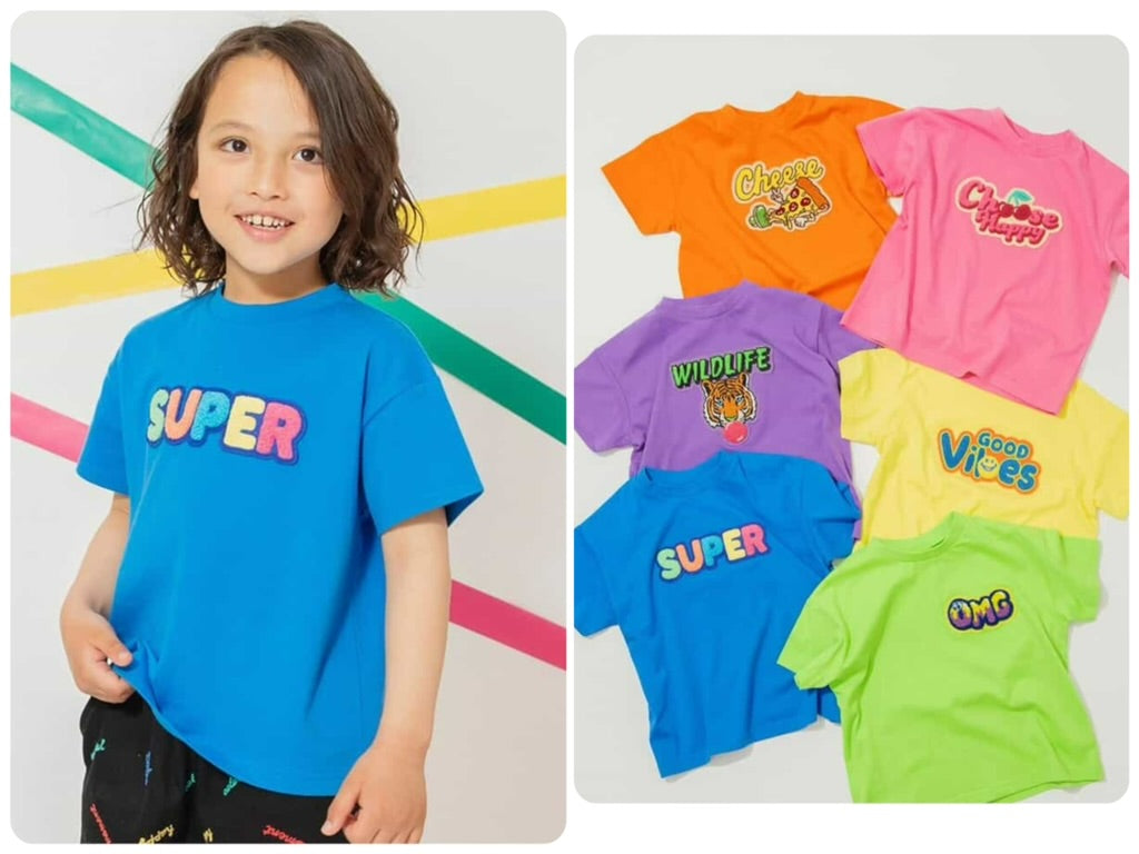 Japanese children's clothing BREEZE 3D fur pattern top 80-140cm boys/girls summer TOPS