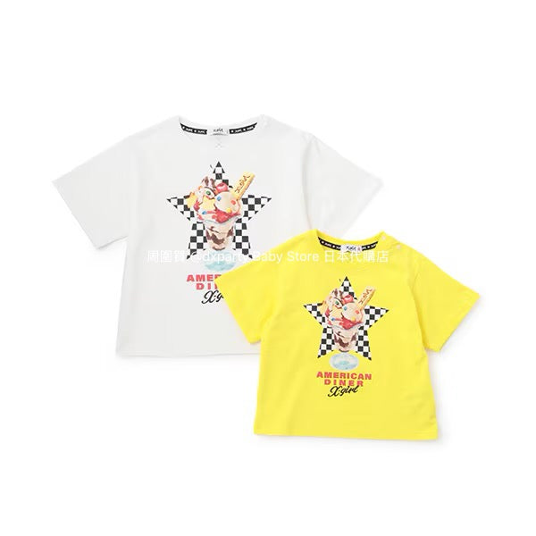 Japanese children's clothing X-girl Stages ice cream print top 80-140cm girls summer TOPS