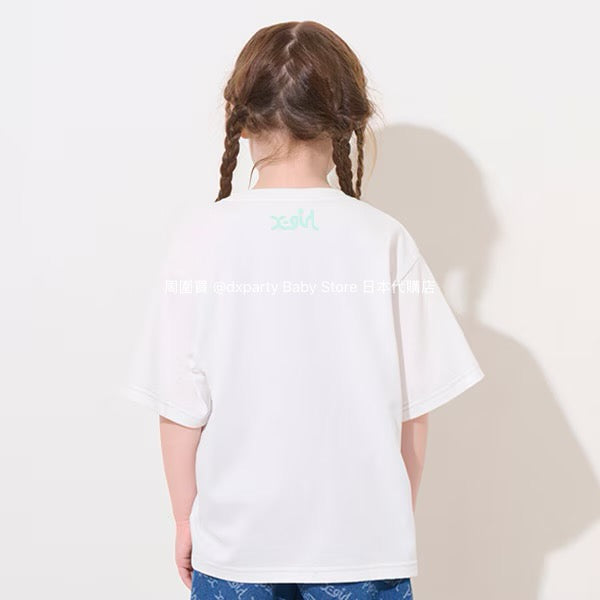 Japanese children's clothing X-girl Stages skateboard girl photo print top 80-140cm girls summer TOPS