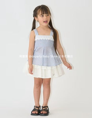 Japanese children's clothing Ly# mine ruffled camisole top 100-150cm girls summer TOPS