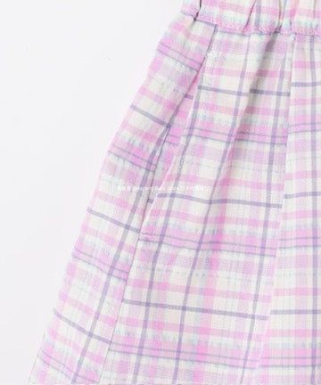 Japanese children's clothing aF#a325 checkered bow shorts 100-160cm girls summer PANTS