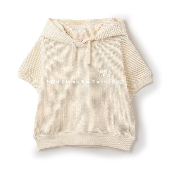 Japanese children's clothing mini#ML waffle hooded top 90-140cm boys/girls summer TOPS