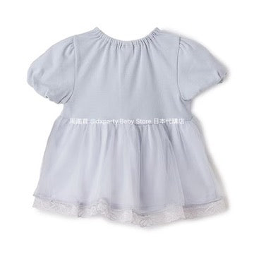 Japanese children's clothing pe#main ruffled mesh top 80-130cm girls summer TOPS