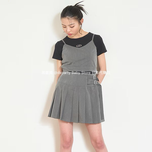 Lovetoxic Japanese Children's Clothing Suspender Skirt Two-Piece Set 140-160cm Girls Summer TOPS SKIRTS