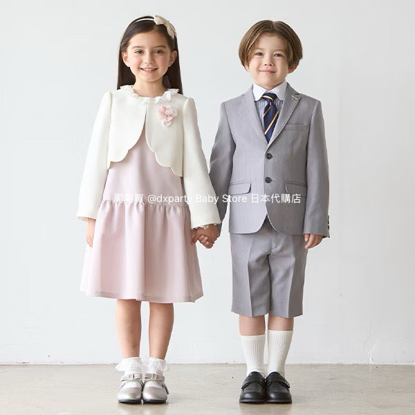 Japanese children's clothing pe#main three-piece suit 110-130cm boys' summer TOPS PANTS OUTERWEAR interview/banquet/performance