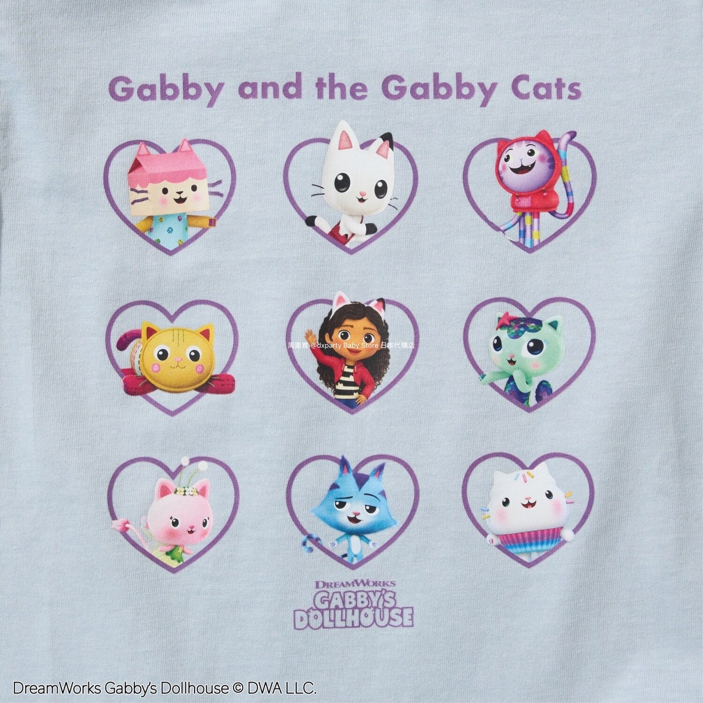 Japanese children's clothing Ly# mine x GABBY'S DOLLHOUSE printed top 100-130cm girls summer TOPS