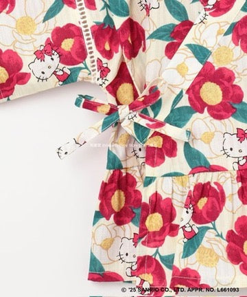 Japanese children's clothing aF#a325 x Sanrio Jinbei Japanese Kimono 90-130cm Girls Summer TOPS PANTS Japanese Summer Festival Special