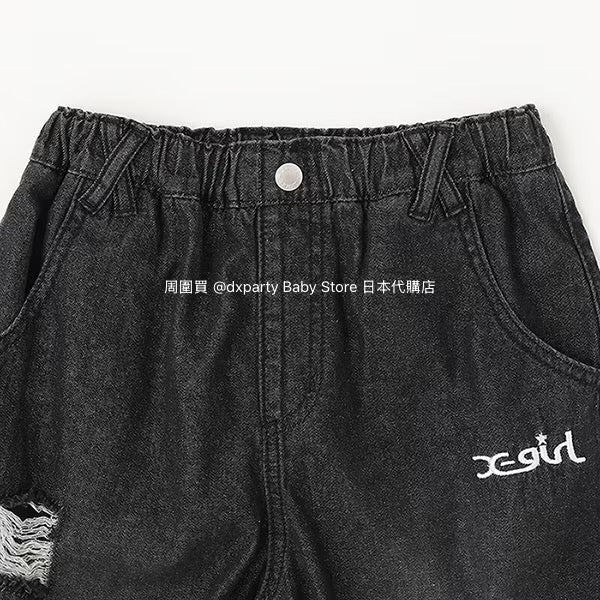 Japanese children's clothing X-girl Stages ripped jeans 110-140cm girls summer PANTS