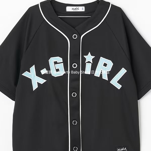 Japanese children's clothing X-girl Stages baseball style shirt 100-140cm girls summer TOPS