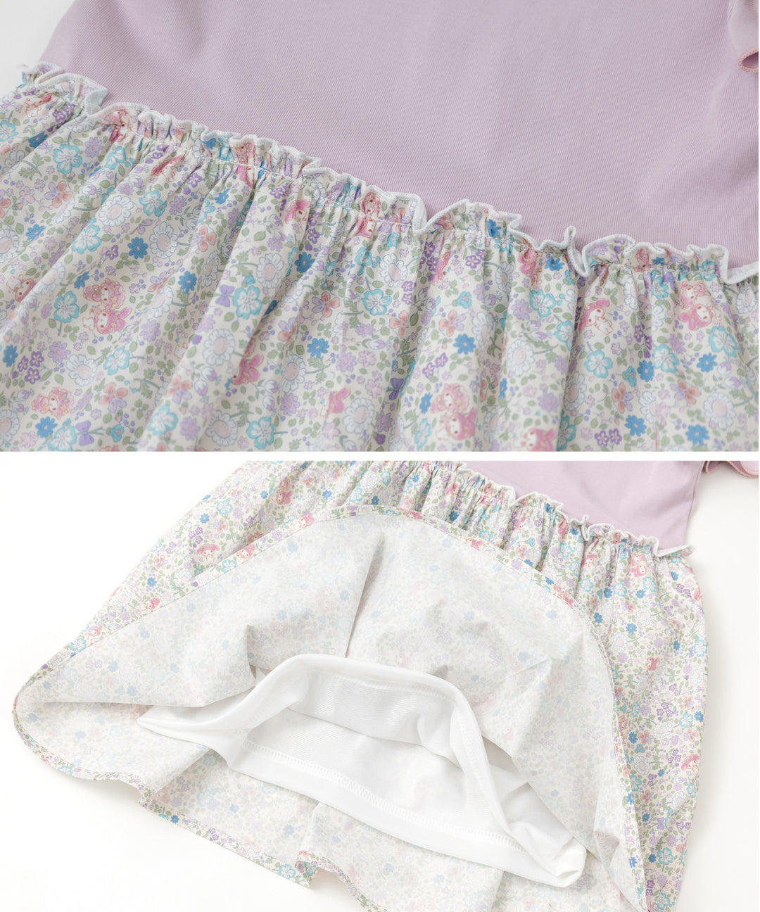 Japanese children's clothing panpantutu x Sanrio My Melody floral patchwork dress 80-140cm girls' summer dresses