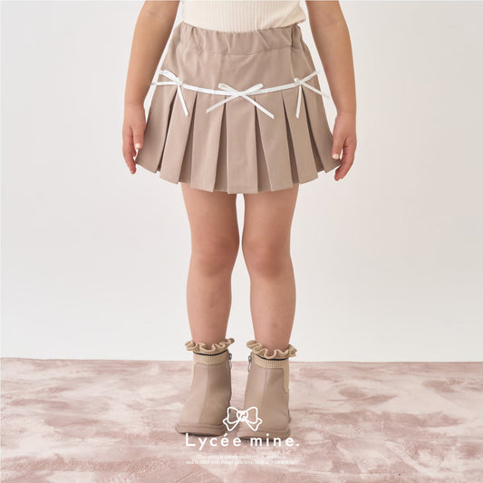 日本童裝 Ly# mine 百摺短裙 100-150cm 女童款 冬季 SKIRTS 聖誕紅/新年紅