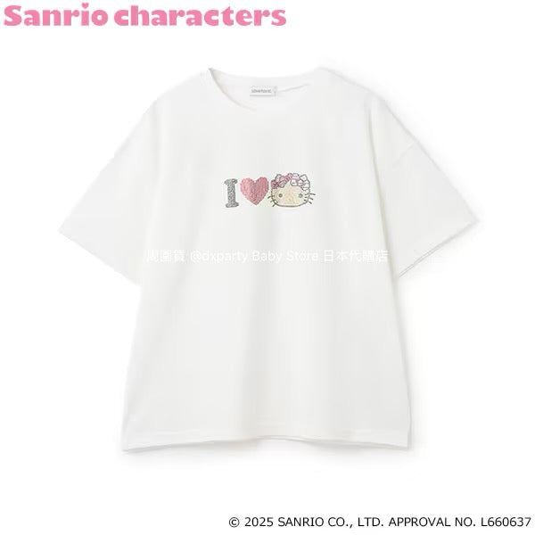 Lovetoxic x Sanrio Japan-Style Hello Kitty Cold-Contact Print Top (130-160cm) for Girls (Summer)