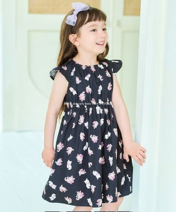 Japanese children's clothing aF#a325 small flying sleeve dress 90-160cm girls summer dresses