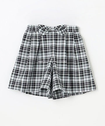 Japanese children's clothing aF#a325 checkered bow shorts 100-160cm girls summer PANTS