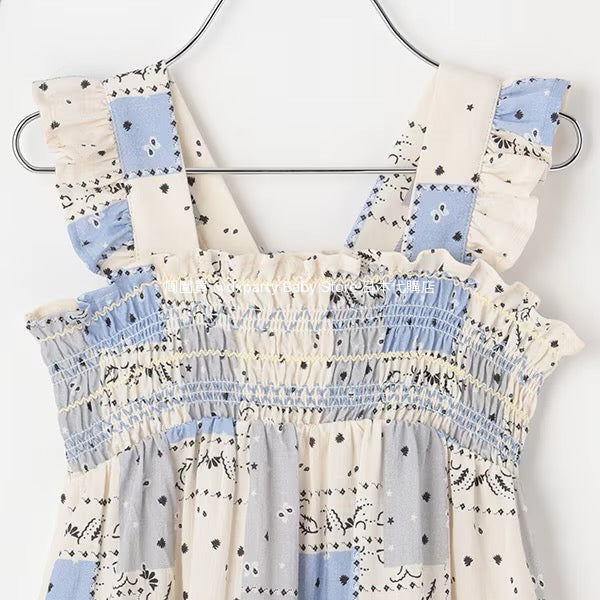 Japanese children's clothing pe#main pleated suspender dress 80-130cm girls summer dresses
