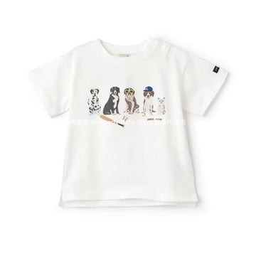 Japanese children's clothing pe#main anti-fouling series dog print top 80-130cm boys' summer TOPS
