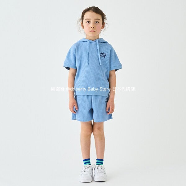 Japanese children's clothing mini#ML waffle hooded top 90-140cm boys/girls summer TOPS