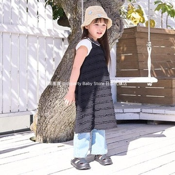 Japanese children's clothing Ly# mine lace camisole dress 100-150cm girls summer dresses