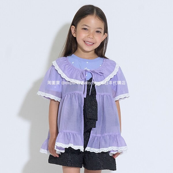 Japanese children's clothing Ly# mine chiffon coat shirt 100-150cm girls summer TOPS OUTERWEAR