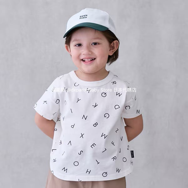 Japanese children's clothing pe#main contact cool print top 80-130cm boys/girls summer TOPS
