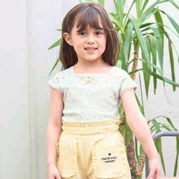 Japanese children's clothing Ly# mine floral top 100-150cm girls summer TOPS