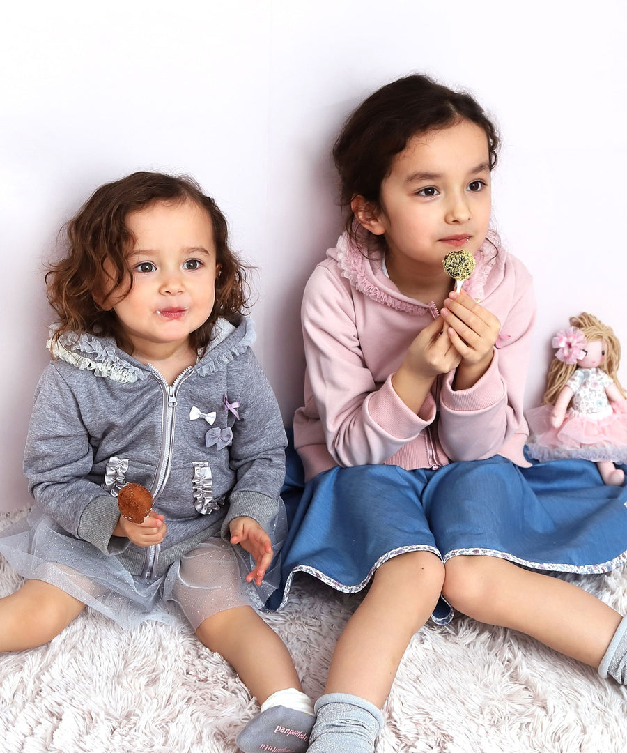 Japanese children's clothing panpantutu ruffled rose pink jacket 80-150cm girls summer OUTERWEAR