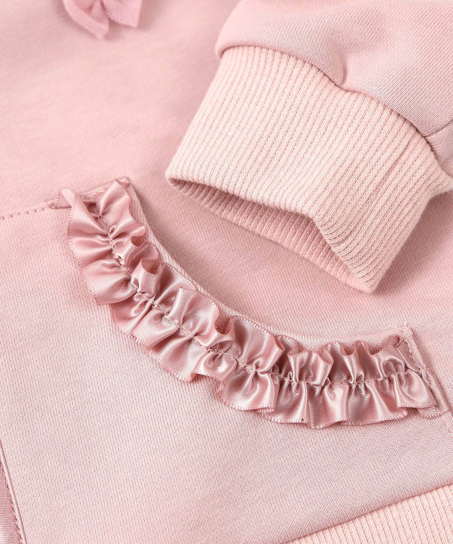 Japanese children's clothing panpantutu ruffled rose pink jacket 80-150cm girls summer OUTERWEAR