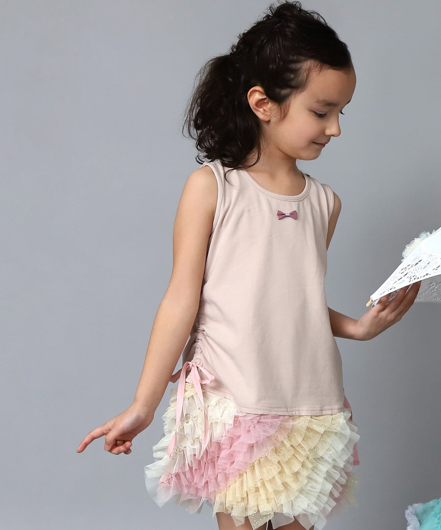 Japanese children's clothing panpantutu vest patchwork yarn tutu dress 80-140cm girls summer dresses