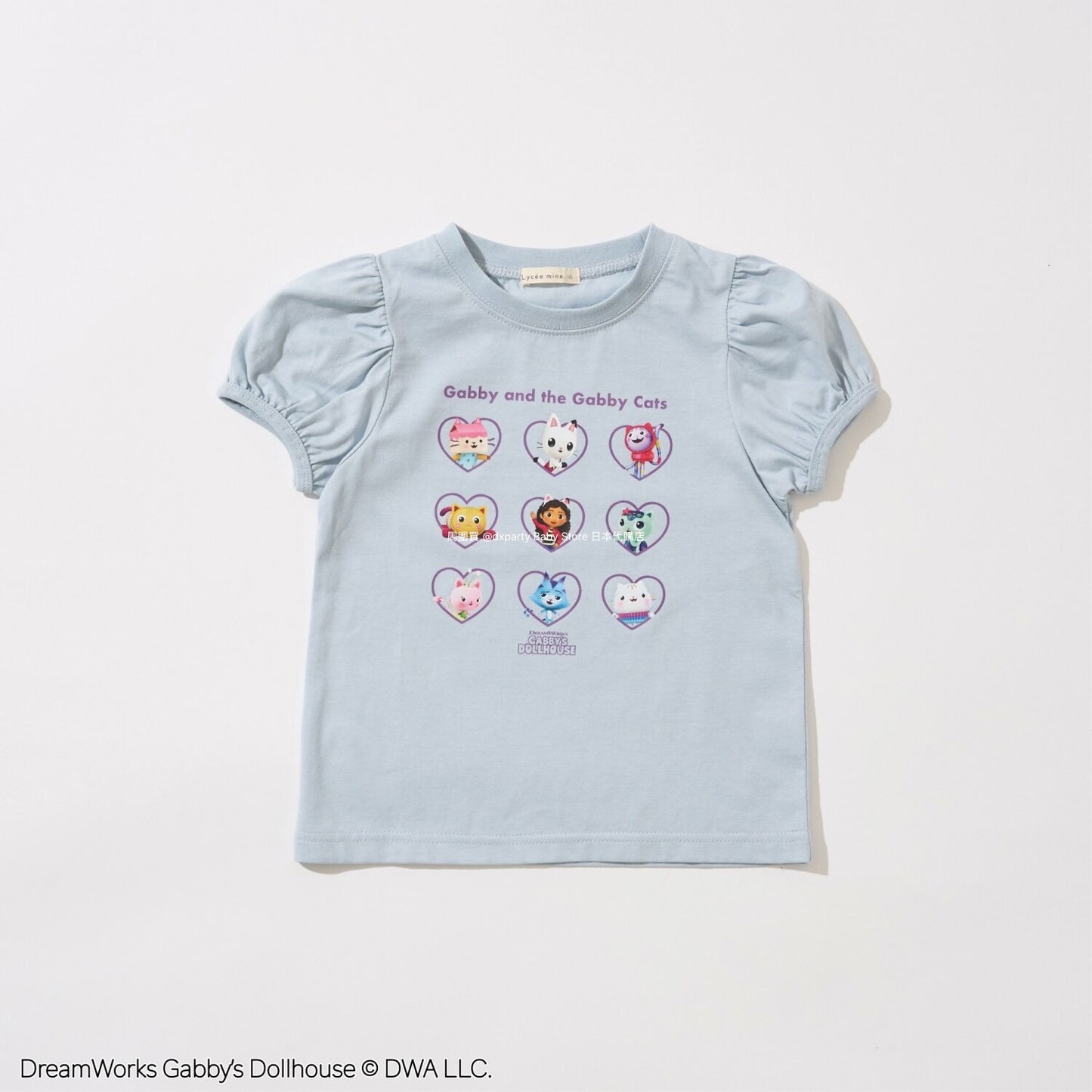 Japanese children's clothing Ly# mine x GABBY'S DOLLHOUSE printed top 100-130cm girls summer TOPS