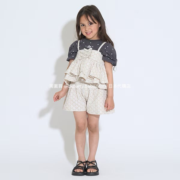 Japanese children's clothing Ly# mine tank top and shorts set 100-150cm girls summer TOPS PANTS