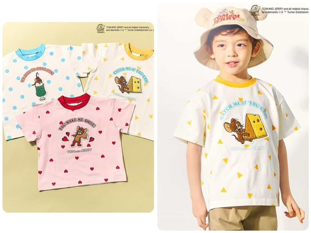 日本童裝 apres les cours × Tom and Jerry 毛毛圖案上衣 80-130cm 男童款/女童款 夏季 TOPS