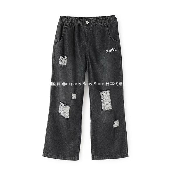 Japanese children's clothing X-girl Stages ripped jeans 110-140cm girls summer PANTS