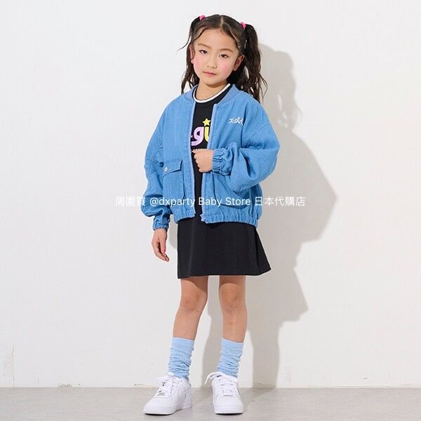 Japanese children's clothing X-girl Stages glitter bubble logo dress 80-140cm girls summer dresses