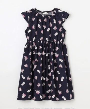 Japanese children's clothing aF#a325 small flying sleeve dress 90-160cm girls summer dresses